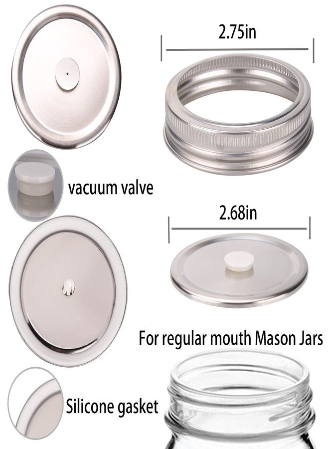 ziHenryDa vacuum seal mason jar lids for FoodSaver Vacuum Sealer, Vacuum Seal Lid for 2.76 in Mason Jar,6 set regular mouth vacuum stainless Steel Lids for Food Storage +Accessory Hose - Image 5